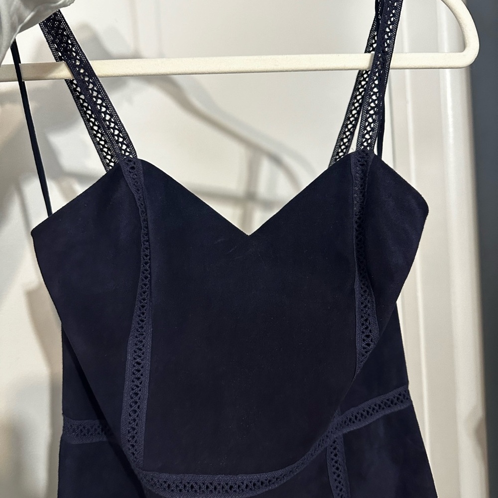 Alice + Olivia Navy Leather Dressd